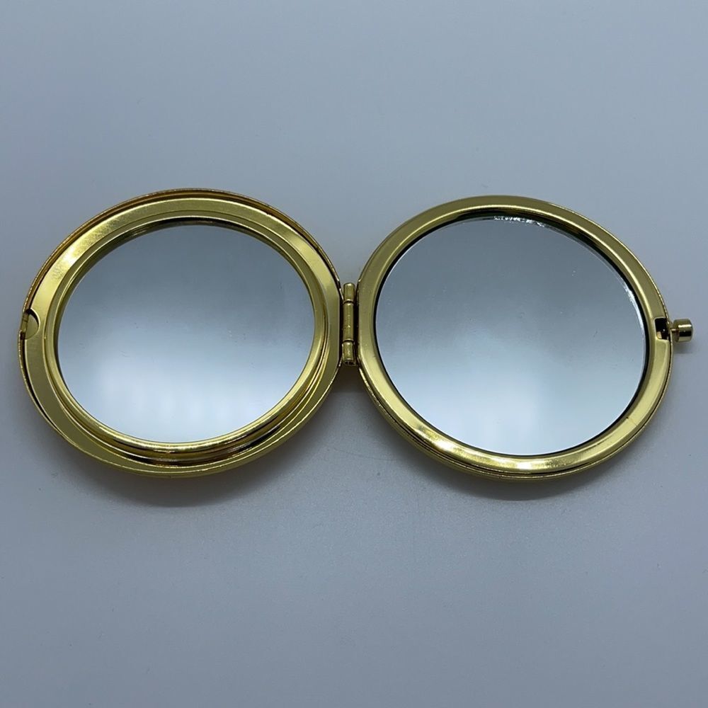 Pink Rhinestone Gold Double Sided Compact Mirror - Picture 4 of 6